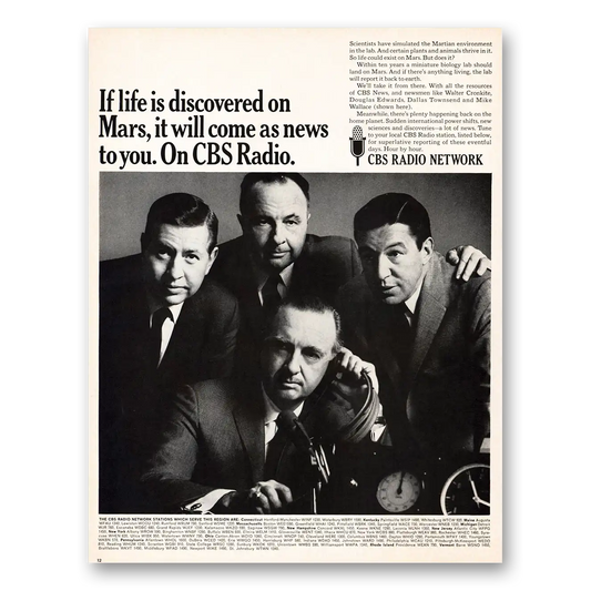 1967 CBS Radio Life Is Discovered On Mars Promo Vintage Magazine Print Ad