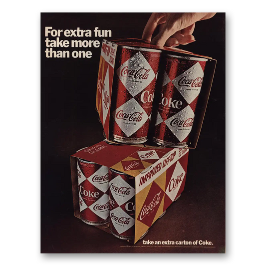 1967 Coca Cola Extra Fun Take More Than One Vintage Magazine Print Ad