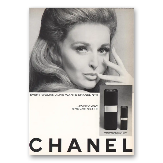 1967 Chanel Every Woman Wants Chanel No 5 Vintage Magazine Print Ad