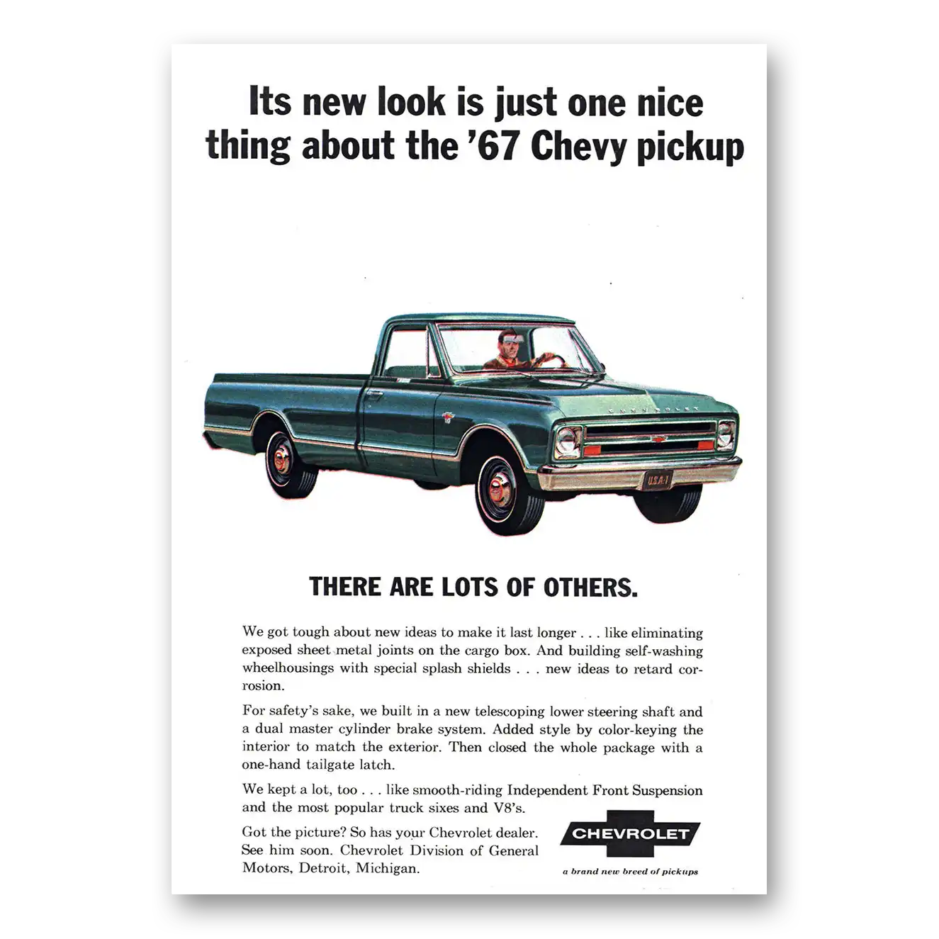 1967 Chevrolet Pickup New Look Is Just One Nice Thing Vintage Magazine Print Ad