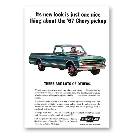 1967 Chevrolet Pickup New Look Is Just One Nice Thing Vintage Magazine Print Ad