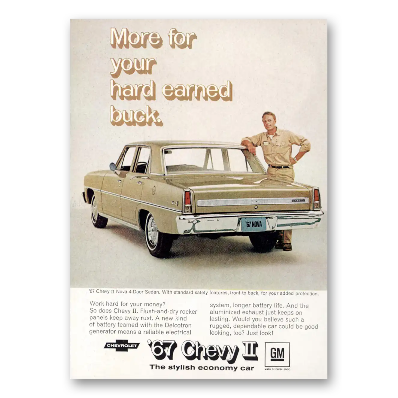 1967 Chevrolet Chevy II Hard Earned Buck Vintage Magazine Print Ad