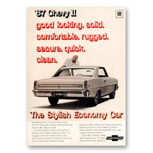 1967 Chevrolet Chevy II Good Looking Solid Comfortable Vintage Magazine Print Ad