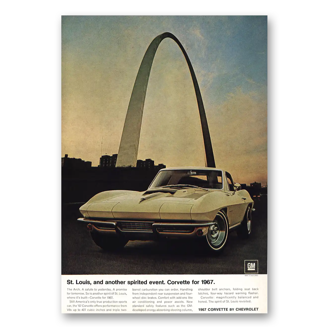 1966 Chevrolet Corvette St Louis Another Spirited Event Vintage Magazine Print Ad