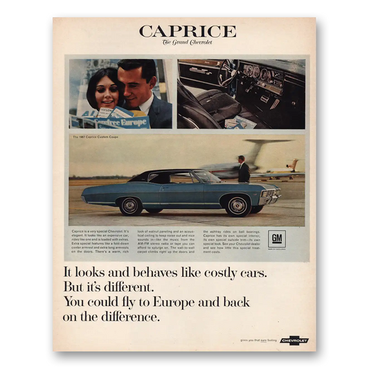 1967 Chevrolet Caprice Looks Behaves Like Costly Cars Vintage Magazine Print Ad