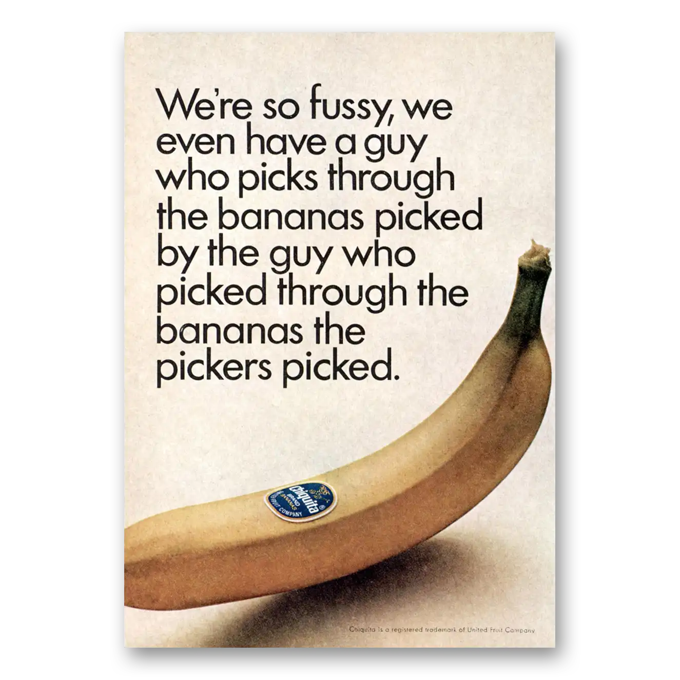 1967 Chiquita Banana We're So Fussy Vintage Magazine Print Ad