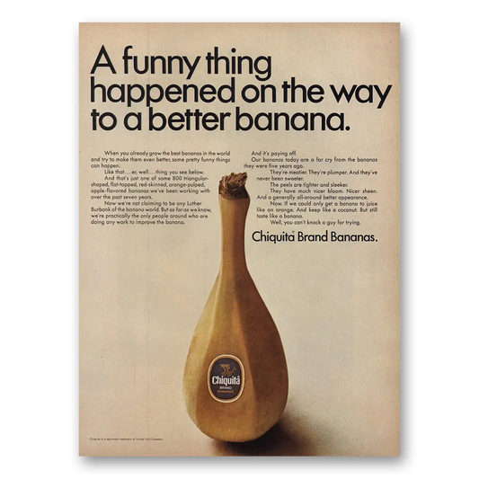 1967 Chiquita Banana Funny Thing Happened Vintage Magazine Print Ad