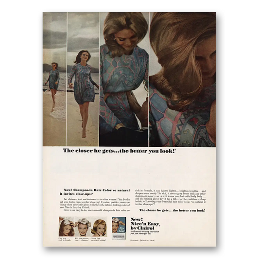 1967 Clairol Shampoo In Hair Color Nice n Easy Vintage Magazine Print Ad