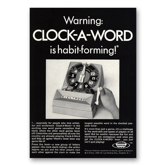 1966 Clock a Word Warning Habit Forming Vintage Magazine Print Ad