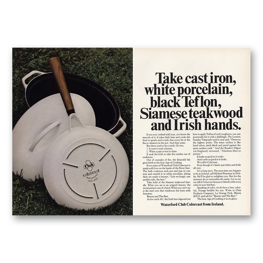 1967 Waterford Club Colorcast Siamese Teakwood Irish Hands Vintage Magazine Print Ad