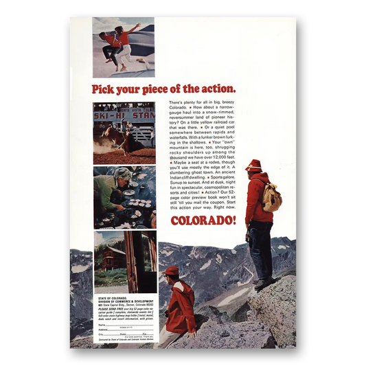 1967 Colorado Pick Your Piece Vintage Magazine Print Ad