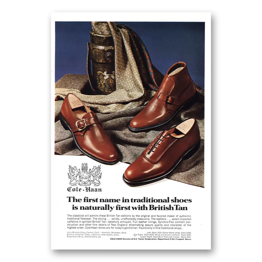 1967 Cole Haan First Name Traditional Shoes Vintage Magazine Print Ad