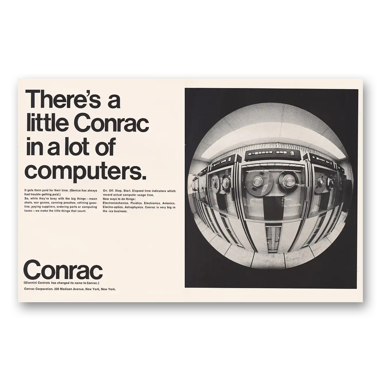 1967 Conrac Little Conrac In A Lot of Computers Vintage Magazine Print Ad