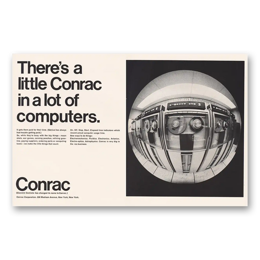 1967 Conrac Little Conrac In A Lot of Computers Vintage Magazine Print Ad