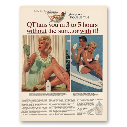 1967 Coppertone Tans You in 3 to 5 Hours Vintage Magazine Print Ad