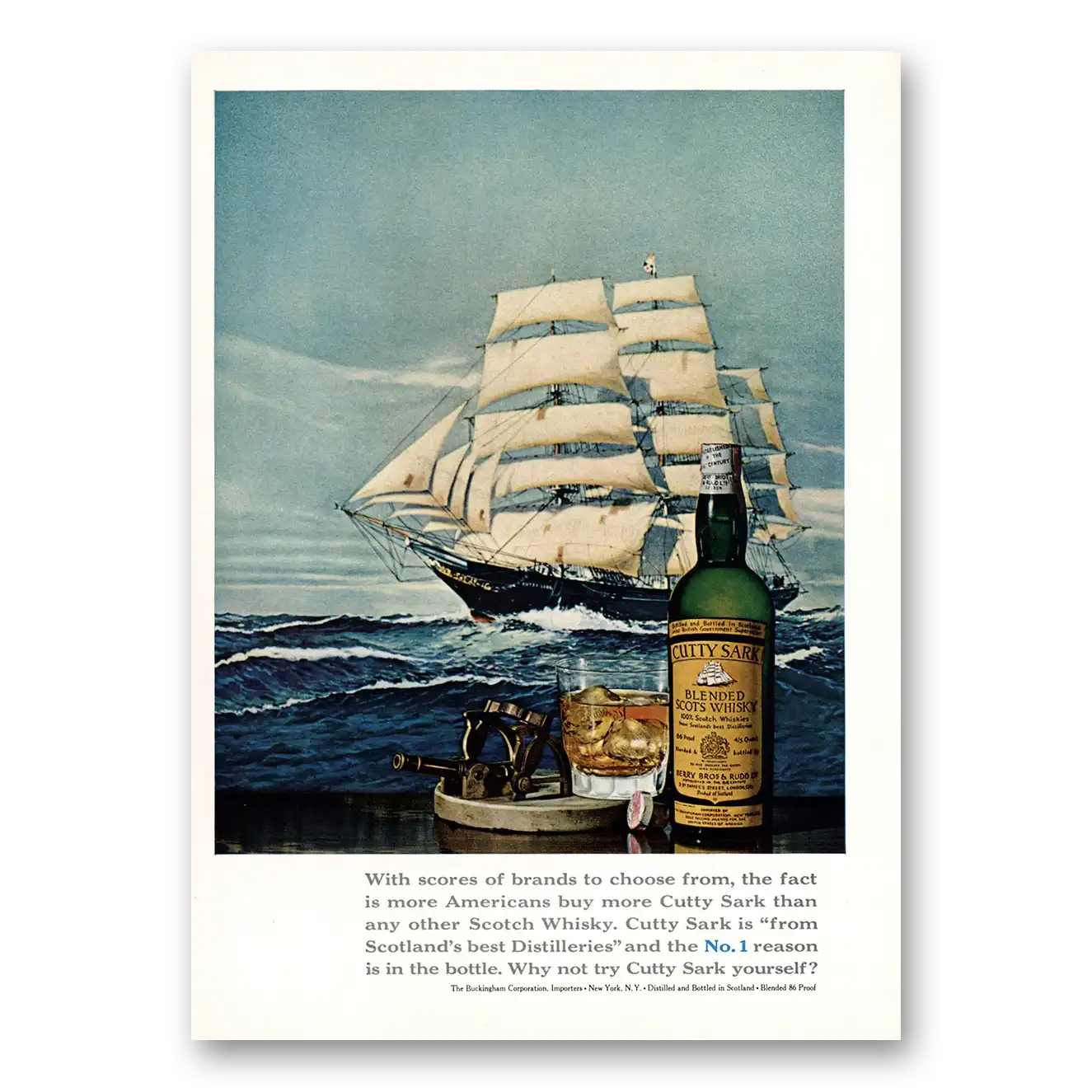 1967 Cutty Sark Scores of Brands To Choose From Vintage Magazine Print Ad