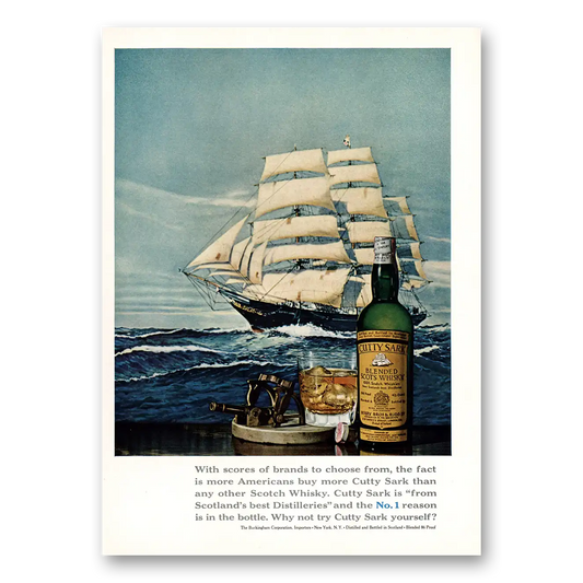 1967 Cutty Sark Scores of Brands To Choose From Vintage Magazine Print Ad