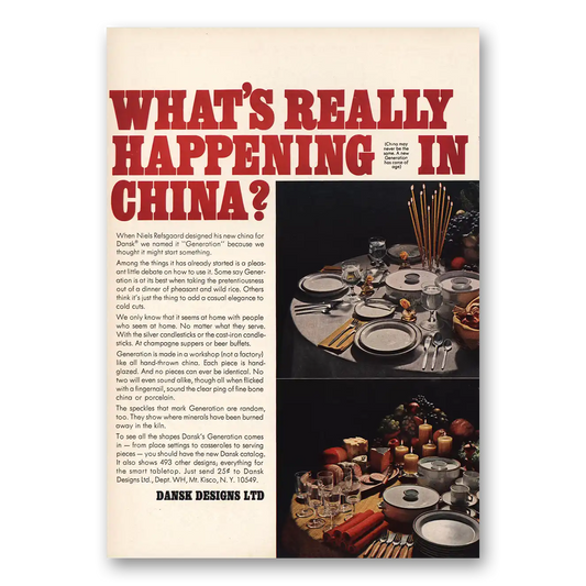 1967 Dansk Happening In China Vintage Magazine Print Ad