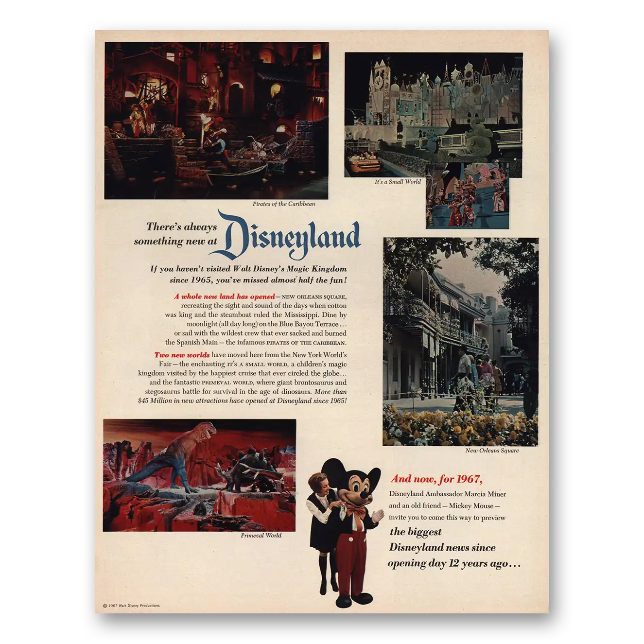 1967 Disneyland Always Something New Vintage Magazine Print Ad