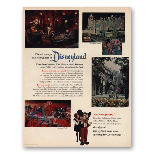 1967 Disneyland Always Something New Vintage Magazine Print Ad