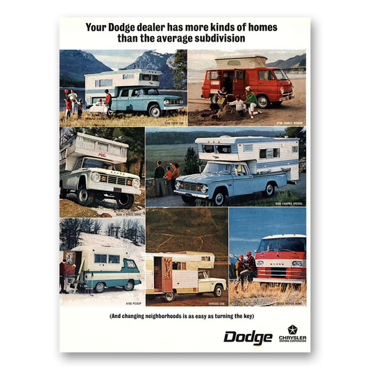 1967 Dodge Camper More Kinds of Homes Than the Average Subdivision Vintage Magazine Print Ad