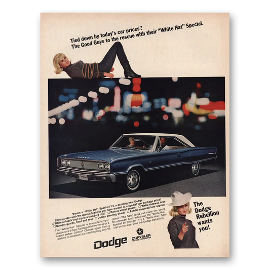 1967 Dodge Coronet Tied Down Todays Car Prices Vintage Magazine Print Ad