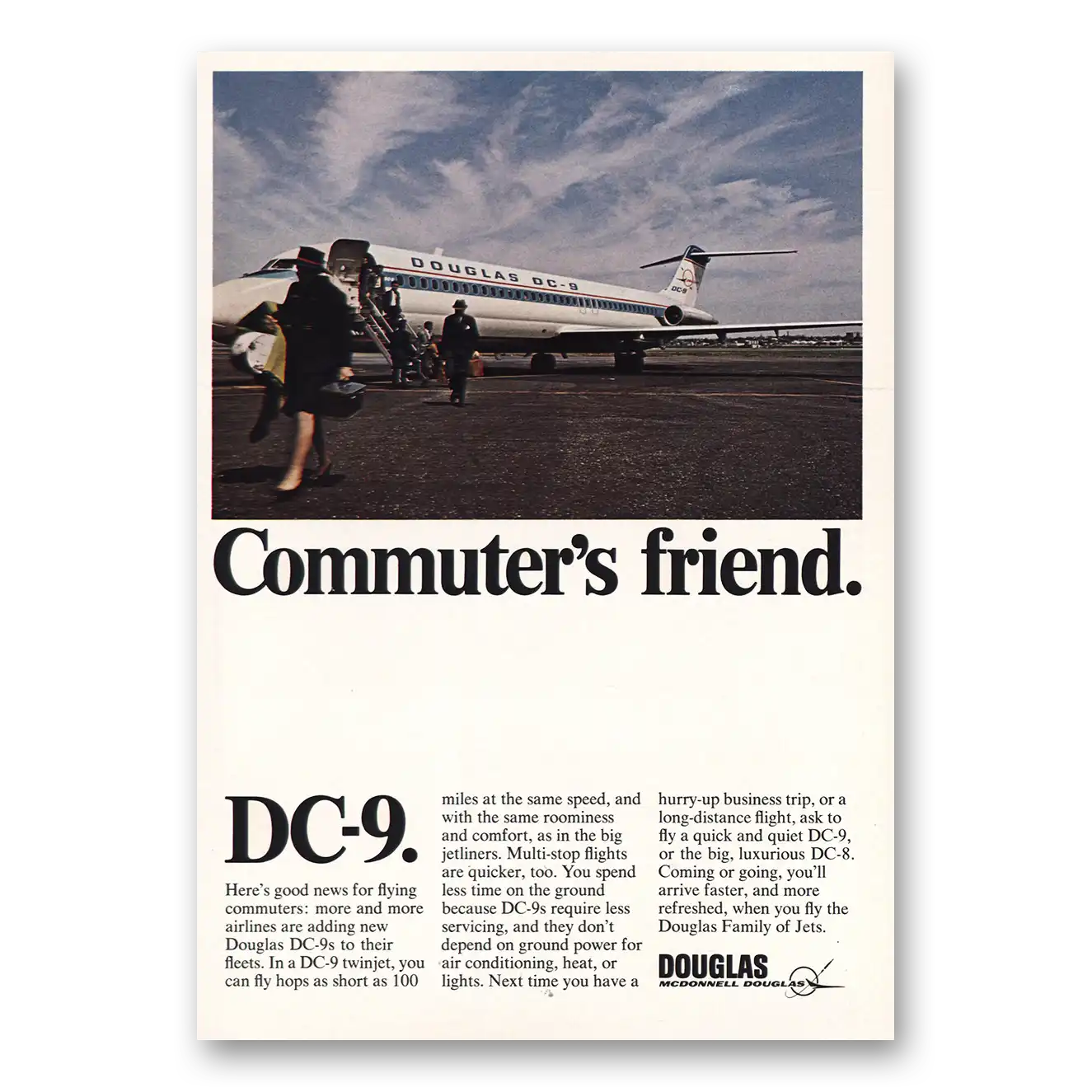 1967 Douglas DC9 Commuters Friend Vintage Magazine Print Ad