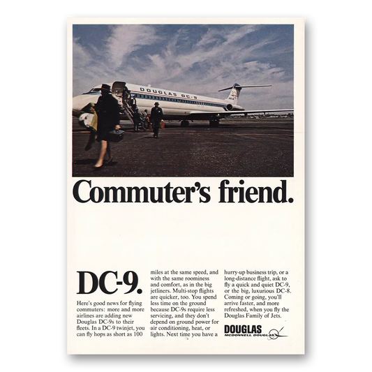 1967 Douglas DC9 Commuters Friend Vintage Magazine Print Ad