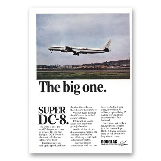 1967 Douglas DC8 The Big One Vintage Magazine Print Ad