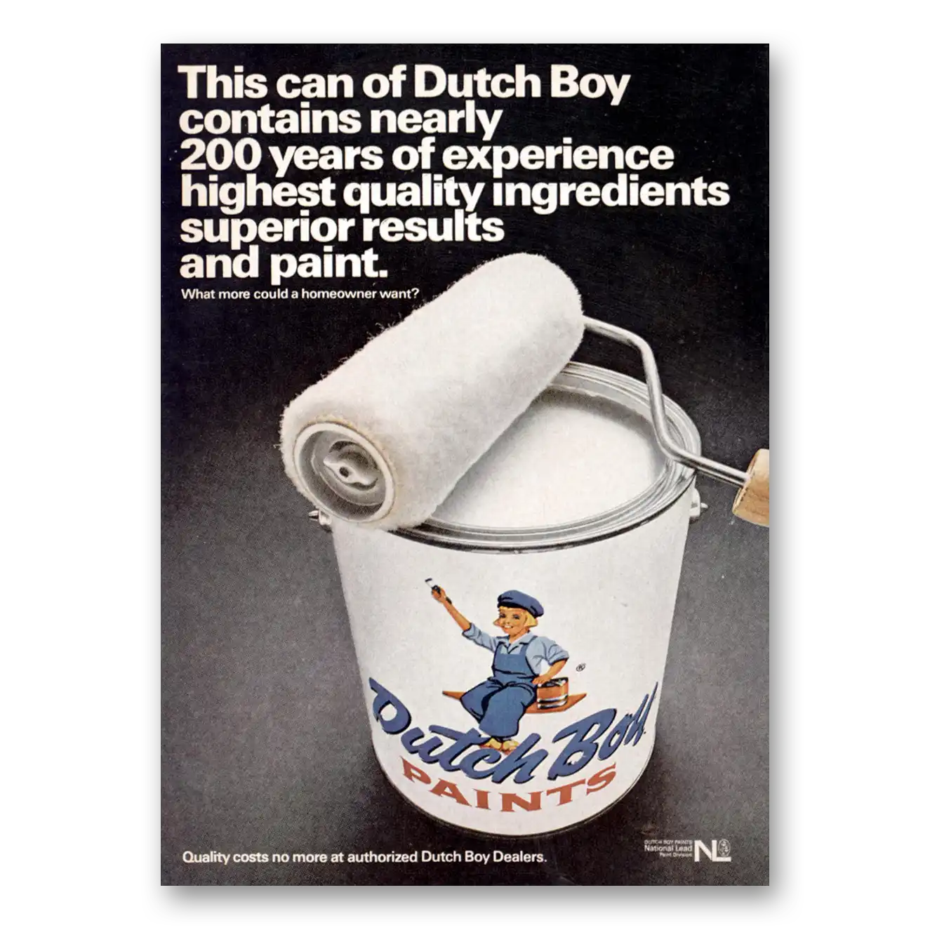 1967 Dutch Boy Paint Contains Nearly 200 Years of Experience Vintage Magazine Print Ad