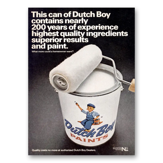 1967 Dutch Boy Paint Contains Nearly 200 Years of Experience Vintage Magazine Print Ad