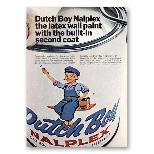 1967 Dutch Boy Paint Nalplex Latex Wall Paint Vintage Magazine Print Ad