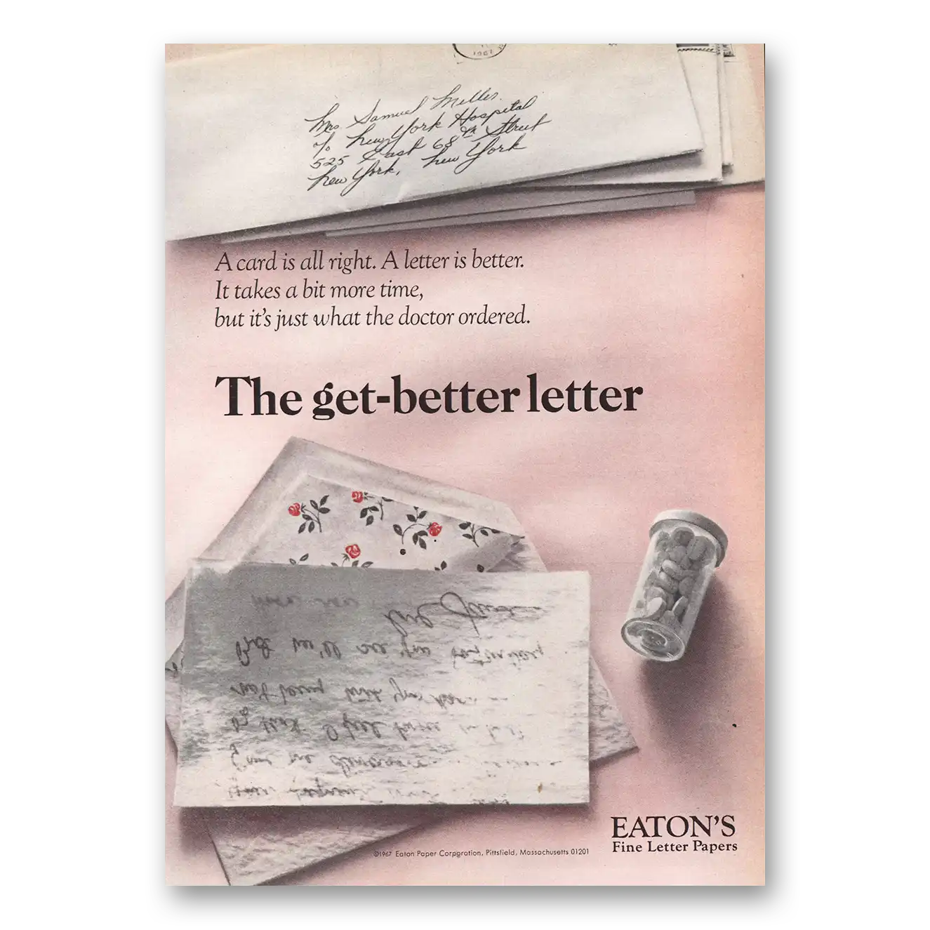 1967 Eaton Paper The Get Better Letter Vintage Magazine Print Ad