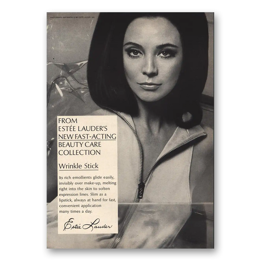 1967 Estee Lauder Wrinkle Stick Vintage Magazine Print Ad