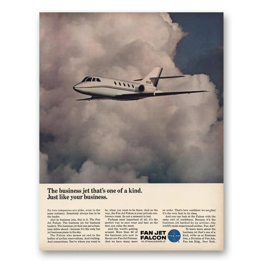 1967 Fan Jet Falcon Business Jet Vintage Magazine Print Ad