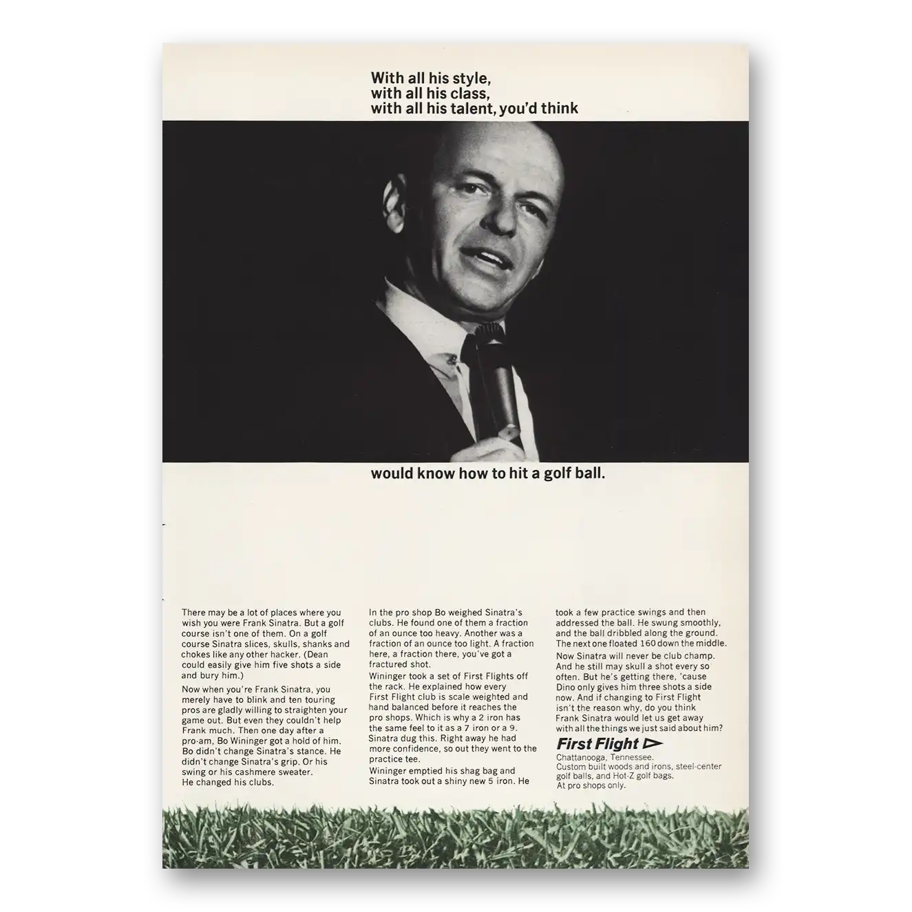 1967 First Flight Frank Sinatra With All His Style Vintage Magazine Print Ad