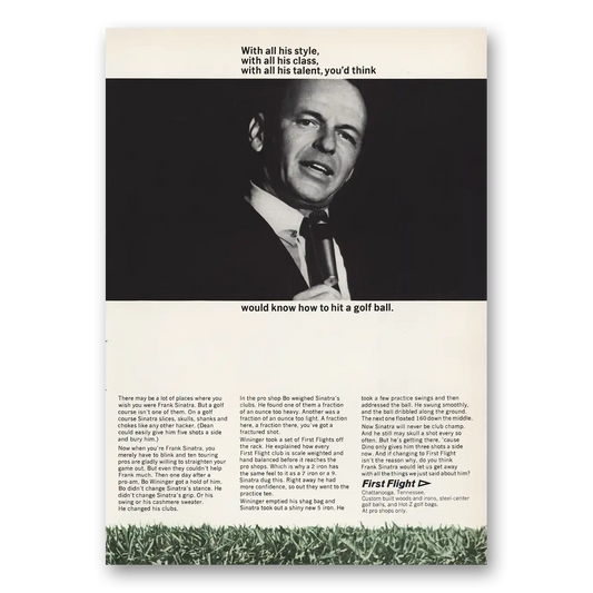 1967 First Flight Frank Sinatra With All His Style Vintage Magazine Print Ad