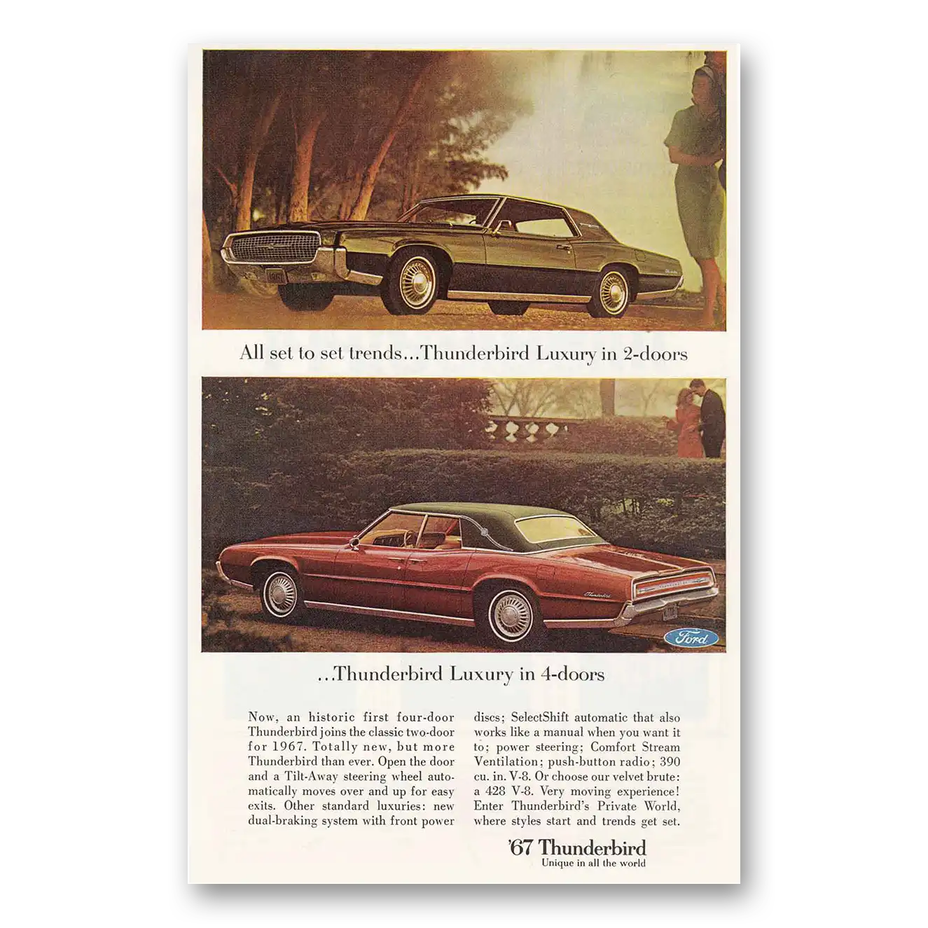 1967 Ford Thunderbird Luxury Vintage Magazine Print Ad