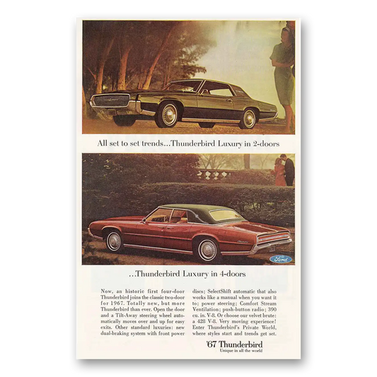 1967 Ford Thunderbird Luxury Vintage Magazine Print Ad