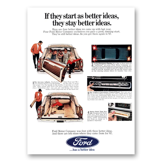 1967 Ford Wagons They Start As Better Ideas Vintage Magazine Print Ad