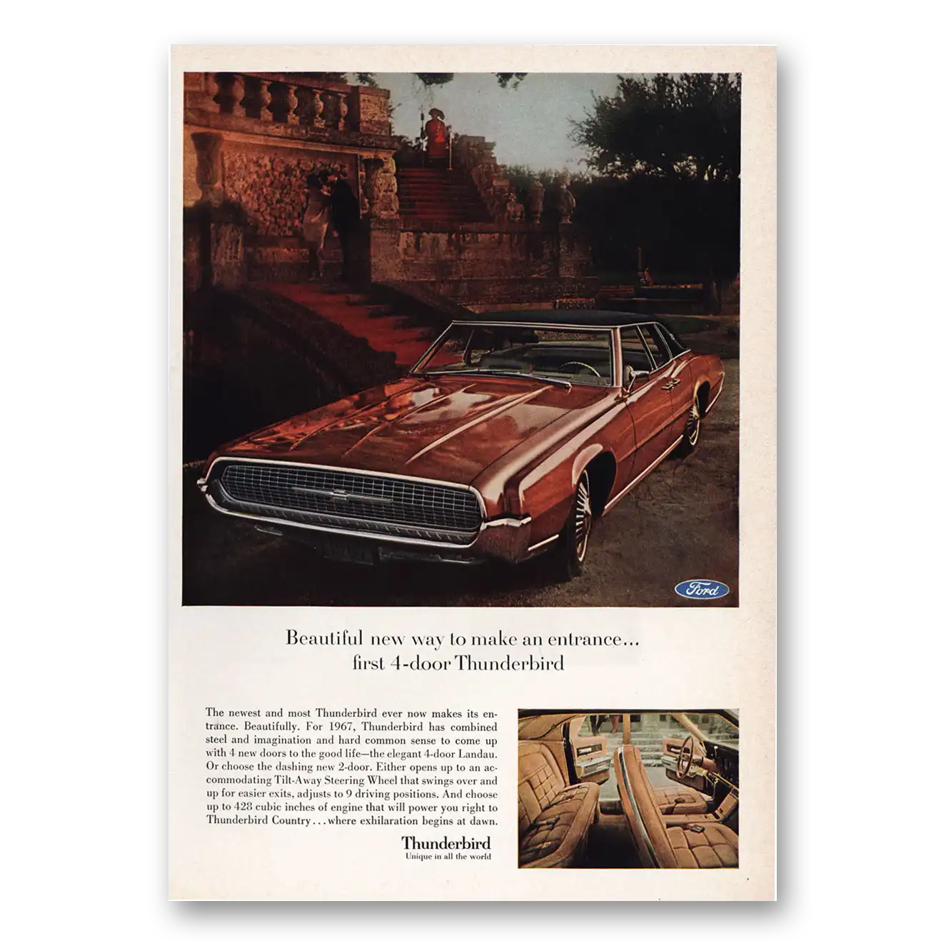 1966 Ford Thunderbird Beautiful New Way 4 Door Vintage Magazine Print Ad