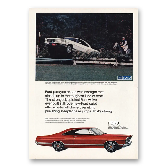 1967 Ford Custom Steeplechase Puts You Ahead Vintage Magazine Print Ad