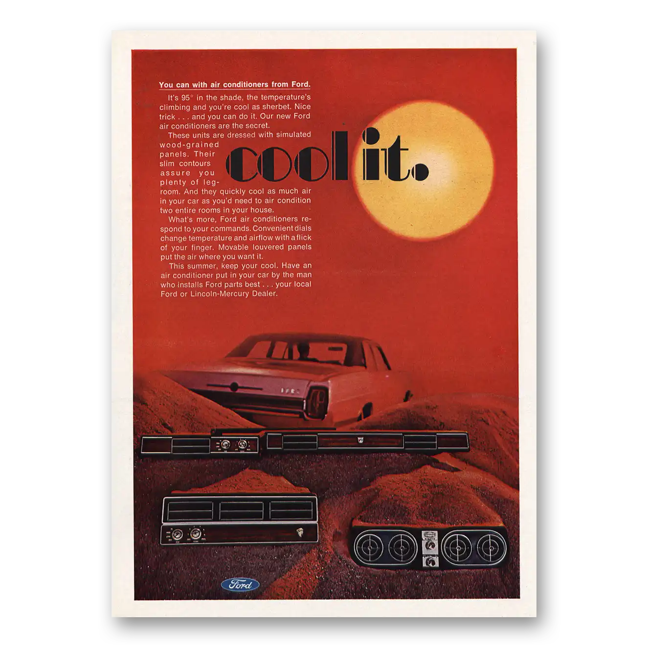 1967 Ford Air Conditioners Cool It Vintage Magazine Print Ad