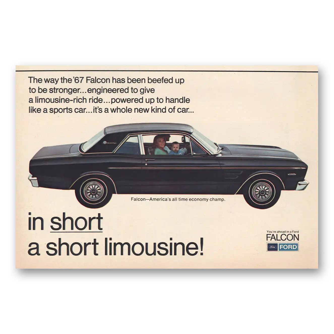 1967 Ford Falcon In Short a Short Limousine Vintage Magazine Print Ad