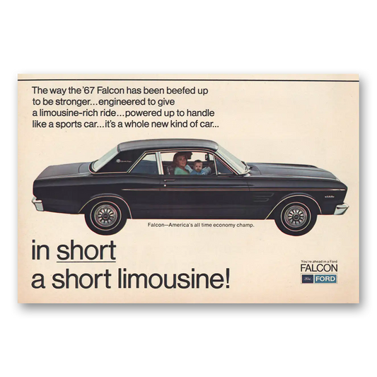 1967 Ford Falcon In Short a Short Limousine Vintage Magazine Print Ad