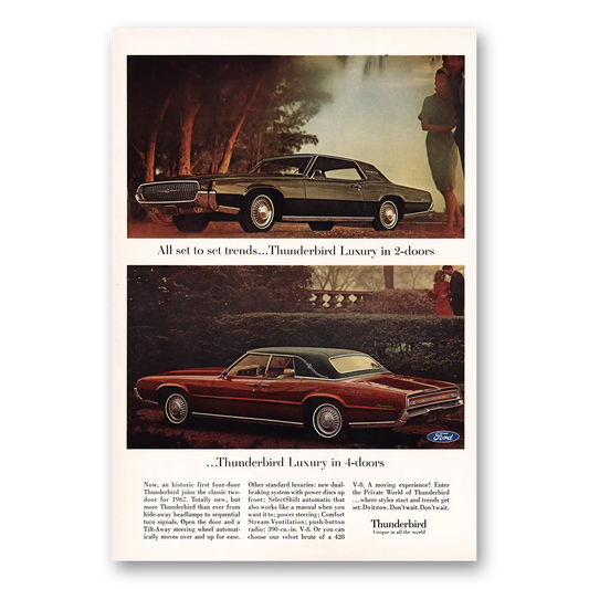 1967 Ford Thunderbird All Set to Set Trends Vintage Magazine Print Ad