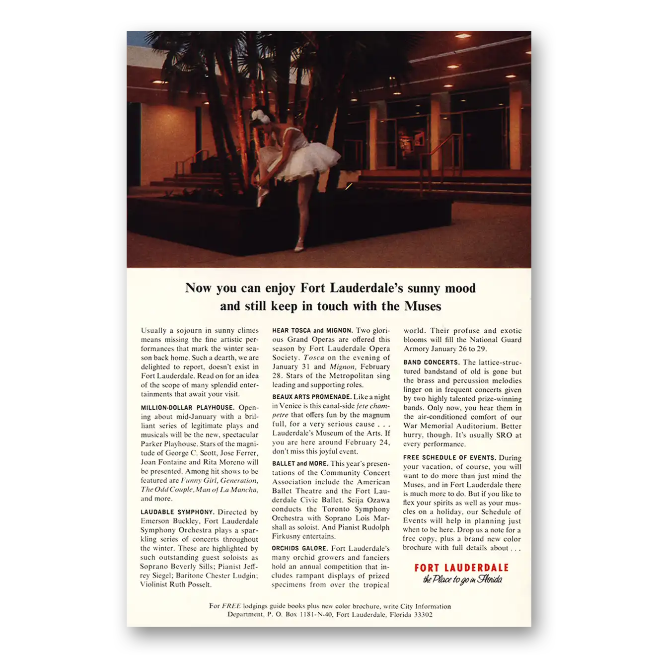 1967 Fort Lauderdale Florida Keep In Touch With Muses Vintage Magazine Print Ad