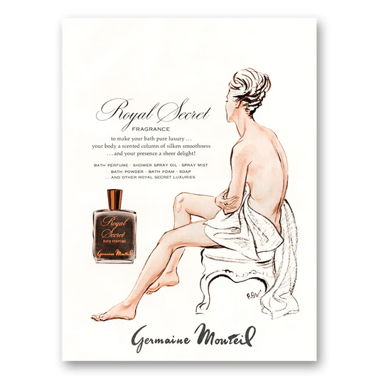 1967 Royal Secret Fragrance Royal Secret Fragrance Bath Pure Luxury Vintage Magazine Print Ad