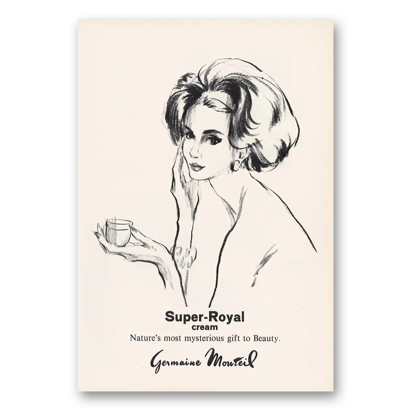 1967 Germaine Monteil Super Royal Cream Vintage Magazine Print Ad