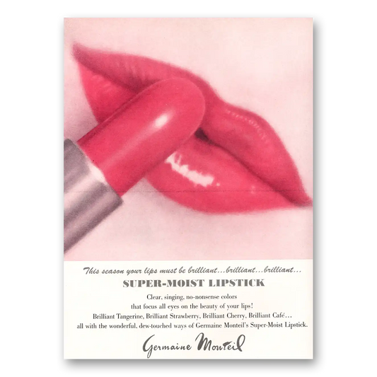 1967 Germaine Monteil Lipstick Super Moist Lipstick Vintage Magazine Print Ad